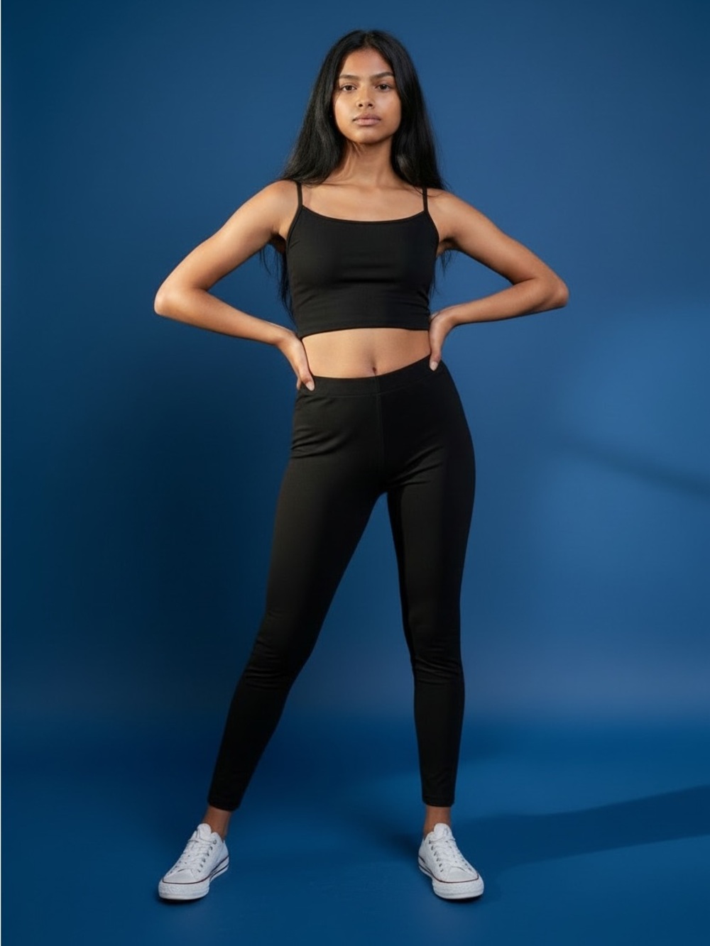 Women’s Black High-Rise Leggings - Sleek Everyday Fit